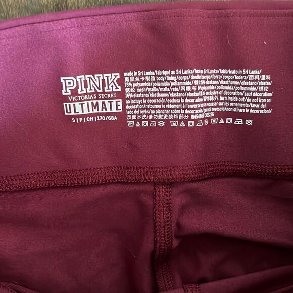 PINK ULTIMATE FLEECE LINED MESH LEGGINGS Sz-Small - Picture 7 of 8